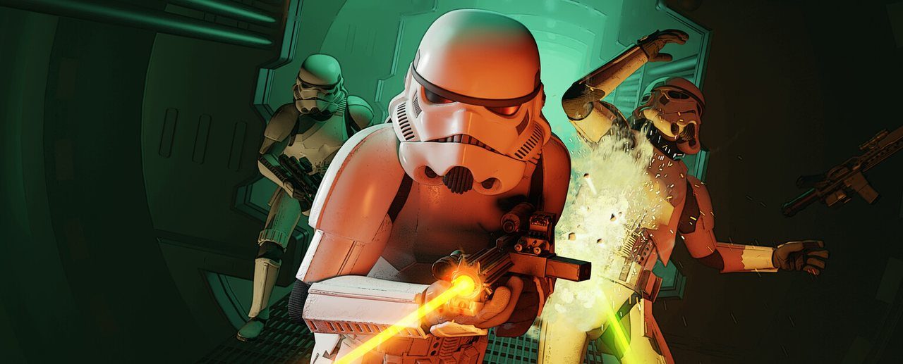 Key art for Star Wars: Dark Forces Remaster featuring Kyle Katarn