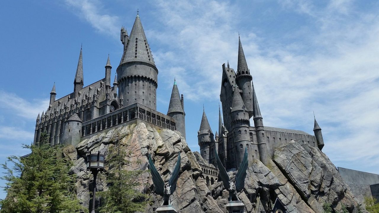 Replica of Hogwarts castle at The Wizarding World of Harry Potter in Universal Studios Hollywood