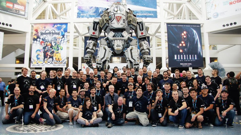 Group photo of the Respawn Entertainment team at E3 2013