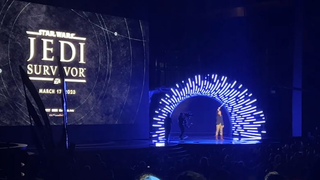 Actor Cameron Monaghan on stage at The Game Awards 2022 presenting Star Wars Jedi: Survivor